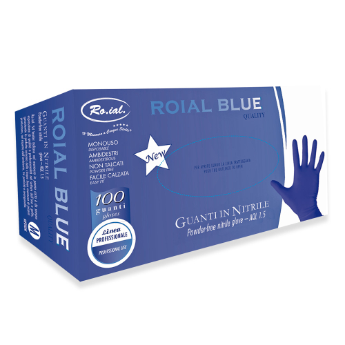 Manusi nitril - marimea M - albastru - 100 buc - Roial