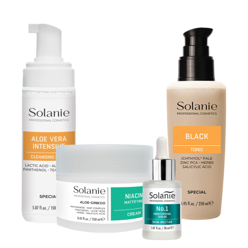 Kit pentru ten gras, seboreic, uscat - mare - Solanie