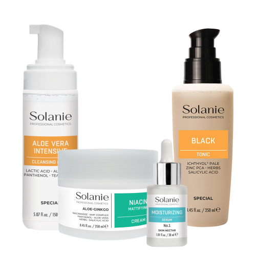 Kit pentru ten gras, seboreic, uscat - mare - Solanie